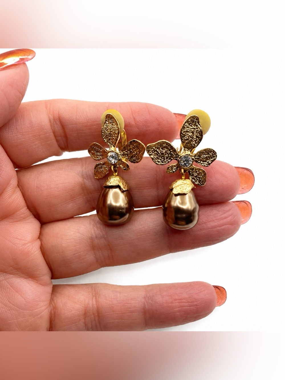 Erwin Pearl Faux Pearl Dangle Drop Clip On Earrings Vintage Quiet Luxury
